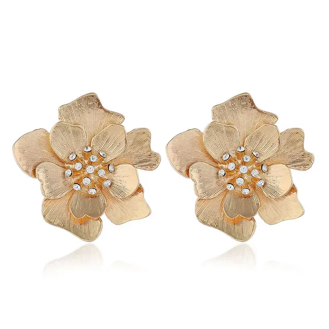 Vente chaude Europe Femmes Alliage Délicat Cristal Fleur Boucles D'oreilles