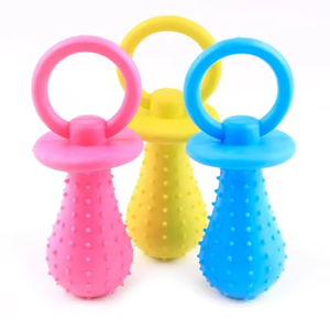 Pet Pacifier Chew Toy for Small Dogs TPR Rubber <b>Squeaky</b> Toy Eco Friendly Design for Teeth Cleaning and Training - Product Image 1