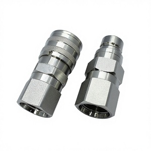 Set Zinc-Nickel Plated 1/2 Inch Flat Face 3/4 SAE Thread 35MPa High Pressure ISO16028 Standard Dust Cap Hydraulic Quick Coupler - Product Image 4