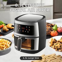 Friteuse à air numérique intelligente en acier inoxydable avec écran tactile, four électrique multifonction avec fenêtre d'observation
