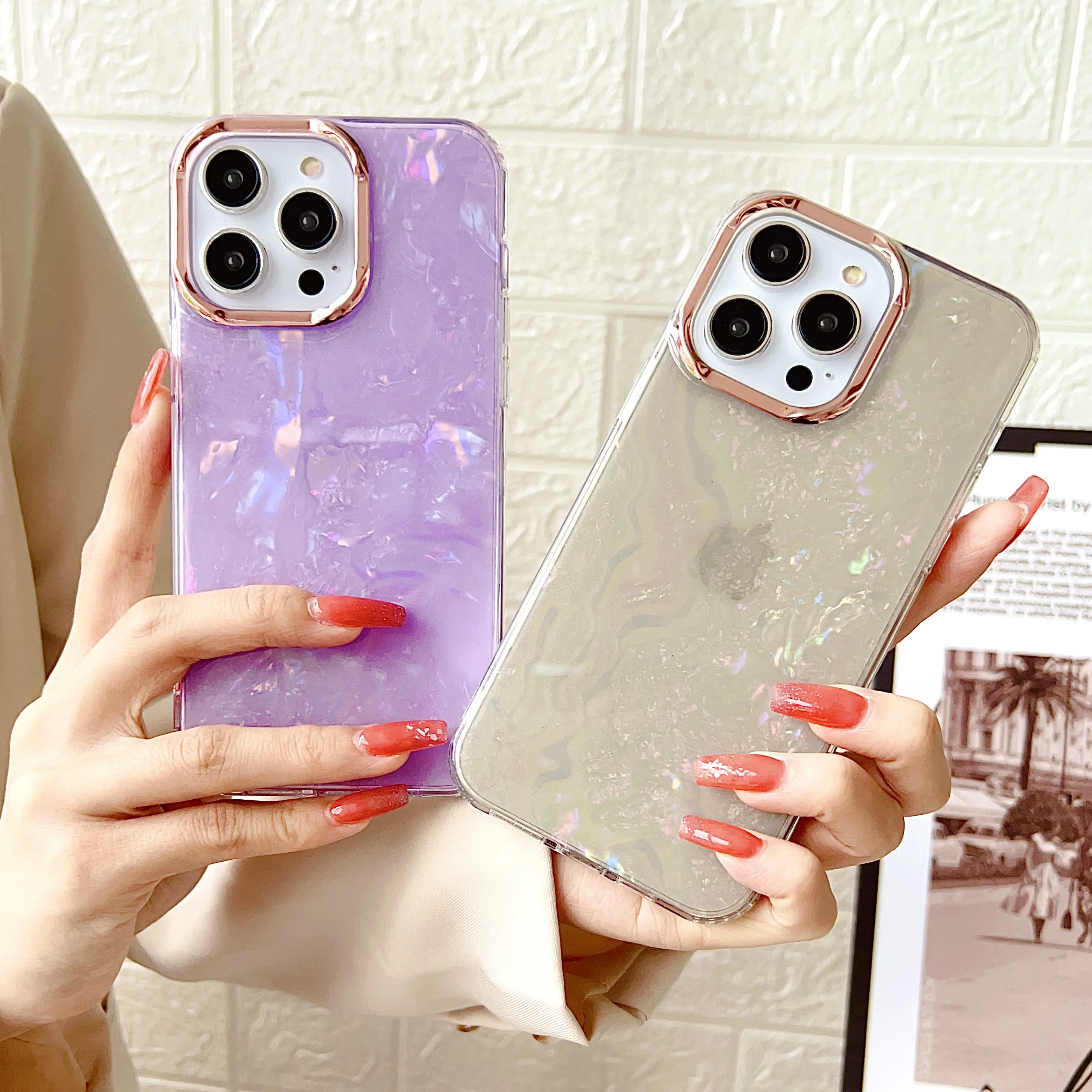 For iPhone 13 14 phone case transparent bling imd electroplated phone case for iPhone 13 pro 14 pro max