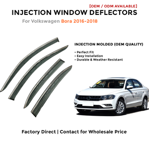 Injection Window Visors Rain Guards for Volkswagen Bora 2016-2018 | Side Window Deflectors Custom Fit Auto Accessories - Product Image 2