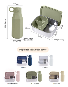 2025 biểu tượng tùy chỉnh thép không gỉ Hộp Ăn Trưa trẻ em đầy màu sắc Silicone Nắp Bento Hộp Nước chai Set trường thực phẩm lưu trữ container - Product Image 2