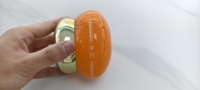 Pot en verre rond de 100g en forme de citrouille avec couvercle doré électroplaqué, contenant cosmétique vide pour crème visage, beurre corporel, couleur personnalisable par pulvérisation