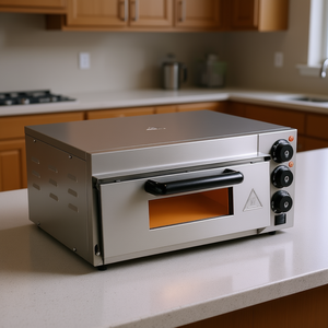 Four à pizza électrique en acier inoxydable commercial pour pizzas de 14 pouces, commande mécanique, utilisation en intérieur, modèle D0100HRSQZ6 - Product Image 2