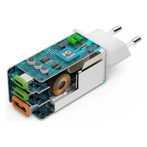 Hama 65W GaN <b>Charger</b> USB <b>Type</b> <b>C</b> USB <b>Type</b> A White Multifunction - Product Image 6