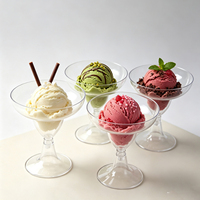 Coupe à dessert en PS de qualité alimentaire avec pied, 150 ml, pour mousse, crème glacée, sundae, parfait, verre transparent pour fêtes, buffets et traiteurs