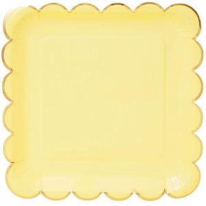 Modern 9 Inch Square Pastel Paper Gold Foil Dinner <b>Plate</b> Scallop Edge Factory Direct Hot Selling for Special Celebrations - Product Image 5