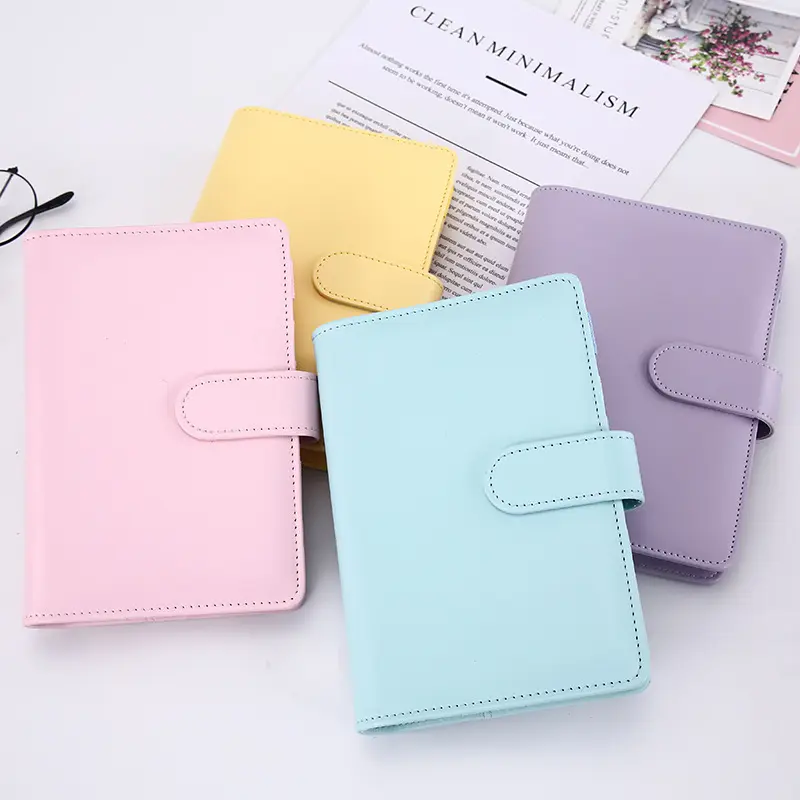 Tùy chỉnh A6/A5 PU da tự làm chất kết dính máy tính xách tay bìa Nhật Ký chương trình nghị sự kế hoạch giấy bìa trường văn phòng phẩm