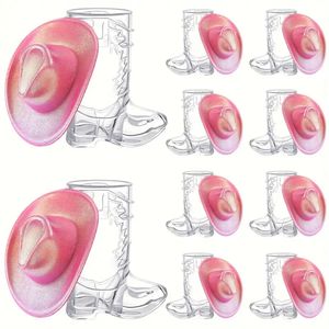 10 Uds. De plástico Mini sombrero de vaquero occidental y 10 Uds. De plástico para botas, gafas de chupito en miniatura, lindo sombrero de muñeca, tazas para botas de vaquero - Product Image 4