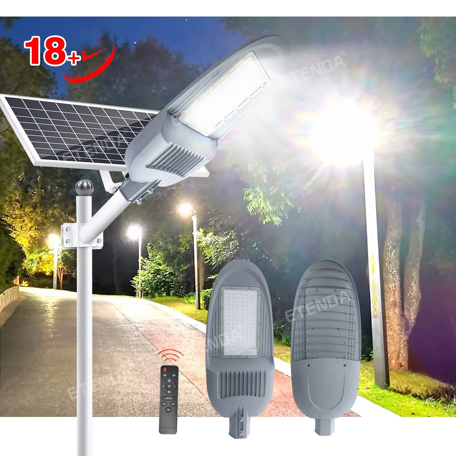 Lampe Solaire Exterieur 500W Sensor Zonne-Energie Straatlantaarn Voor Buiten In Slimme Steden Zonne-Energie Led Verlichting