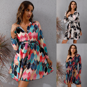 <span class=keywords><strong>Macallan</strong></span> ropa de manga larga Casual Ruffle vestido camisas vestido vestidos casuales con estampado - Product Image 6