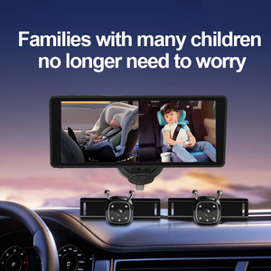 Cámara de Coche para Bebés HD de 2 Canales, Monitor de Pantalla Dividida de 6.86 Pulgadas para Asiento Trasero para Observar a Niños Pequeños e Infantes YB-686CA - Product Image 6