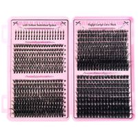 Cils artificiels synthétiques transfrontaliers très demandés, styles segmentés 40/60/80/100D pour volume, 780 pièces par paquet