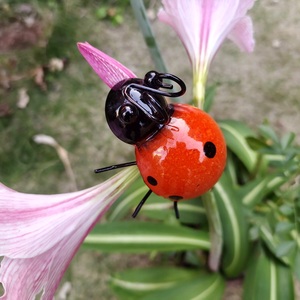 Statue de pelouse extérieure fer ornemental métal coccinelle décor de <span class=keywords><strong>jardin</strong></span> - Product Image 1