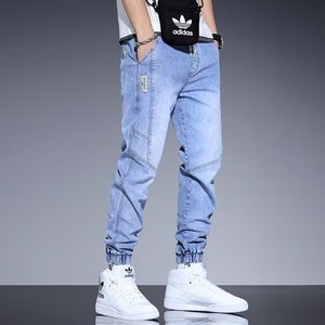 Pantalones vaqueros rectos para hombre con detalle de borde y efecto desgastado, modelo Repetición a granel - Product Image 3