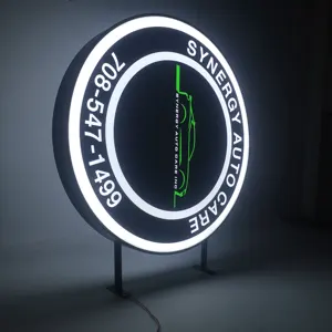 Özel yuvarlak akrilik ışık kutusu Led 3D harfler açık ışık kutusu reklam LED ışığı ışık kutusu