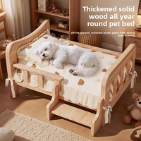 Lit pour chien en bois massif, écologique, sans peinture, résistant à l'humidité, canapé-lit pour petits chiens, durable toute l'année