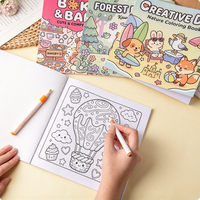 Livre de coloriage imprimé mignon pour enfants, carnet de croquis créatif, couverture en papier, reliure thermique, cadeau