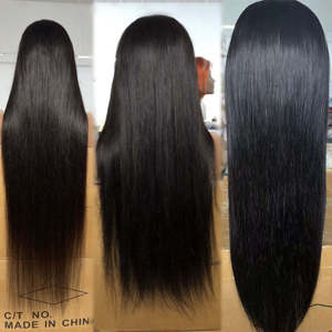 Perruque en dentelle transparente avec design vague d'eau HD, cheveux humains brésiliens Remy, longueur longue 26 pouces - Product Image 4