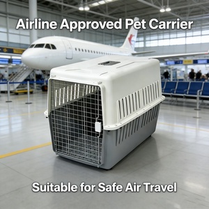 Cage de transport pour animaux de compagnie, durable, à roulettes, en PP, pour animaux de taille moyenne et grande, utilisation en voiture et en avion - Product Image 5