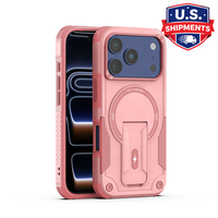 Coque de téléphone magnétique antichoc avec support rotatif robuste et chargement sans fil, compatible iPhone 17 et 18, stock local USA