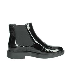 Bottines basses pour femme Geox D46QRE 00066 en cuir verni noir style Chelsea - Product Image 4