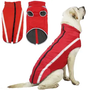 Jiangshun Oem Odm Herfst Winter Warm Grote Hond Reflecterende Verdikte Katoen Gevoerde Polar Fleece Groothandel Huisdier Kleding Distributeurs