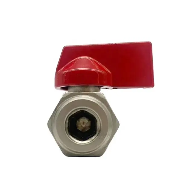 Válvula de esfera de aço carbono, válvula de esfera de fio de aço carbono para uso automático com rosca fêmea de 3/8 polegadas e rosca macho de 1/4 polegadas