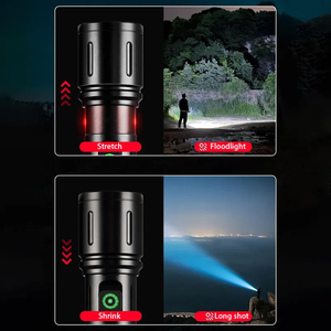 New White Laser 500lm Đèn Pin Mạnh Mẽ Strobe COB Ánh Sáng Xách Tay Có Thể Sạc Lại Hợp Kim Nhôm Zoomable <span class=keywords><strong>LED</strong></span> Ánh Sáng Đèn Pin - Product Image 2