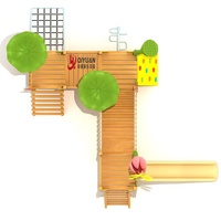 Ensemble de balançoires d'extérieur en plastique et en bois pour enfants avec capacité de 5000 kg - Toboggan Little Doctor en promotion