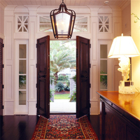 Porte d'entrée principale en verre personnalisé double porte en bois design entrée extérieure portes en bois massif de teck en verre