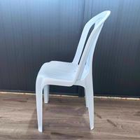 Chaise en plastique blanche monobloc empilable et portable pour événements extérieurs, banquets, ateliers, jardins et cours – Vente en gros usine