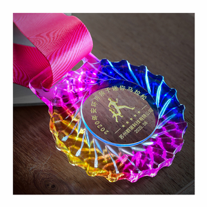Jadevertu 2024 haut de gamme médaille liuli matériel couleur glaçure cristal pour personnalisé personnaliser cadeau médaille de cristal - Product Image 1