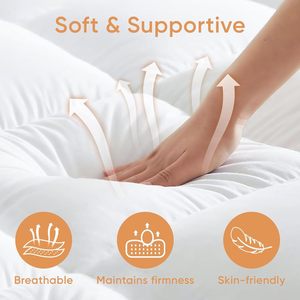 Surmatelas <span class=keywords><strong>de</strong></span> luxe en mousse à mémoire <span class=keywords><strong>de</strong></span> forme déchiquetée, rafraîchissant et respirant en coton, pour hôtel et maison, antibactérien et doux - Product Image 4