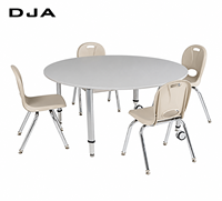 Ensemble table et chaises métalliques écologiques pour étudiants, capacité 2 places, moderne, empilable et mobile, idéal pour gymnase et appartement