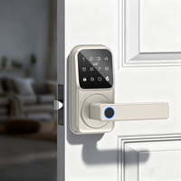 Cerradura Inteligente Tuya WiFi con Manija para Puerta, Estándar de EE. UU., Pestillo Único, Sin Llave, Antirrobo, con Contraseña, para Puertas de Madera