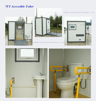 Toilette préfabriquée pour fauteuils roulants de 7 pieds, pour usage public et commercial