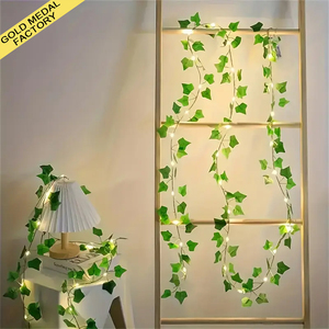 Guirlande de feuilles de lierre artificielles avec <span class=keywords><strong>lumières</strong></span> LED féériques pour la décoration de la maison, de la chambre, <span class=keywords><strong>des</strong></span> murs, <span class=keywords><strong>des</strong></span> mariages, <span class=keywords><strong>des</strong></span> fêtes, <span class=keywords><strong>des</strong></span> événements, <span class=keywords><strong>des</strong></span> jardins hawaïens - Product Image 1