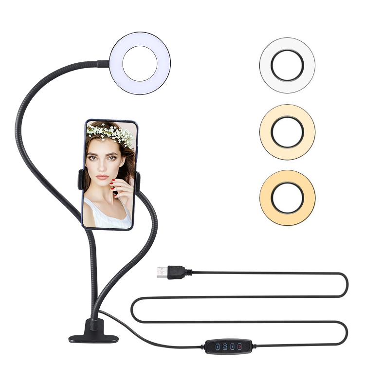 Профессиональное качественное исполнение с держателем для телефона 4 дюйма Складная удочка светодиодное осветительное кольцо для селфи