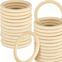 Anneaux en bois de magnolia naturel en gros, cerceaux en bois non finis pour loisirs créatifs, attrape-rêves, poignées de sac, plusieurs tailles en stock