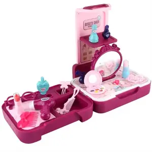 3 In 1 New Design Pretend Play Makeup Toy Plastic Portable Girls Fashion Dress Up Beauty Set