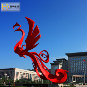 Escultura Abstracta de Fénix de Acero Inoxidable Jiahua, Escultura de Animales Hecha a Mano para Montar en el Suelo, Arte para Exteriores - Product Image 4