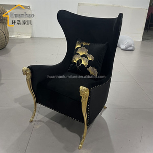 Fauteuil de luxe nordique pour salon, <span class=keywords><strong>chaise</strong></span> en métal au design italien unique, fauteuil d'appoint en velours à <span class=keywords><strong>dossier</strong></span> <span class=keywords><strong>haut</strong></span> - Product Image 1