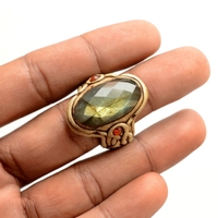Bagues en argile polymère naturelle, taille labradorite, vente en gros, en argile Antique, bijoux à la mode
