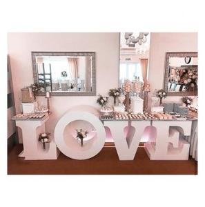 ที่มีคุณภาพสูงตัวอักษรตารางหลอดไฟตกแต่งงานแต่งงานเค้กยืนจดหมายตารางกรอบโลหะ - Product Image 4