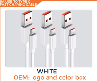 Câble de charge rapide TPE 6A USB-A vers Type-C pour iPhone, tablette Android, appareils intelligents