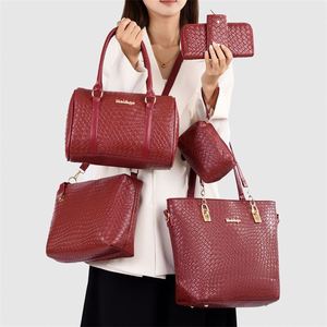 Fashion PU Handbag Set 6pcs Waterproof Ladies Tote <b>Bag</b> Shoulder <b>Bag</b> Purse Set for Outdoor Travel Business - Product Image 3