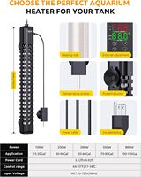 Chauffe-eau submersible pour aquarium Seaoura SR-317 800W, pour aquariums de 100 à 180 gallons, idéal pour les récipients de poissons et les récipients de récif.