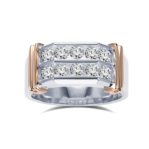 Messi Gems MSR-1570 Or blanc 18 carats Diamant de forme ronde Bijoux pour hommes - Product Image 1